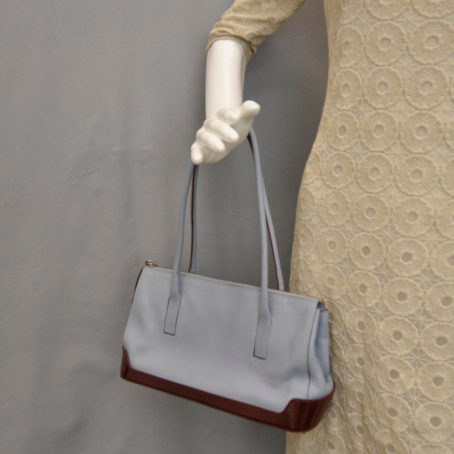 Leather Shoulder Bag Blue