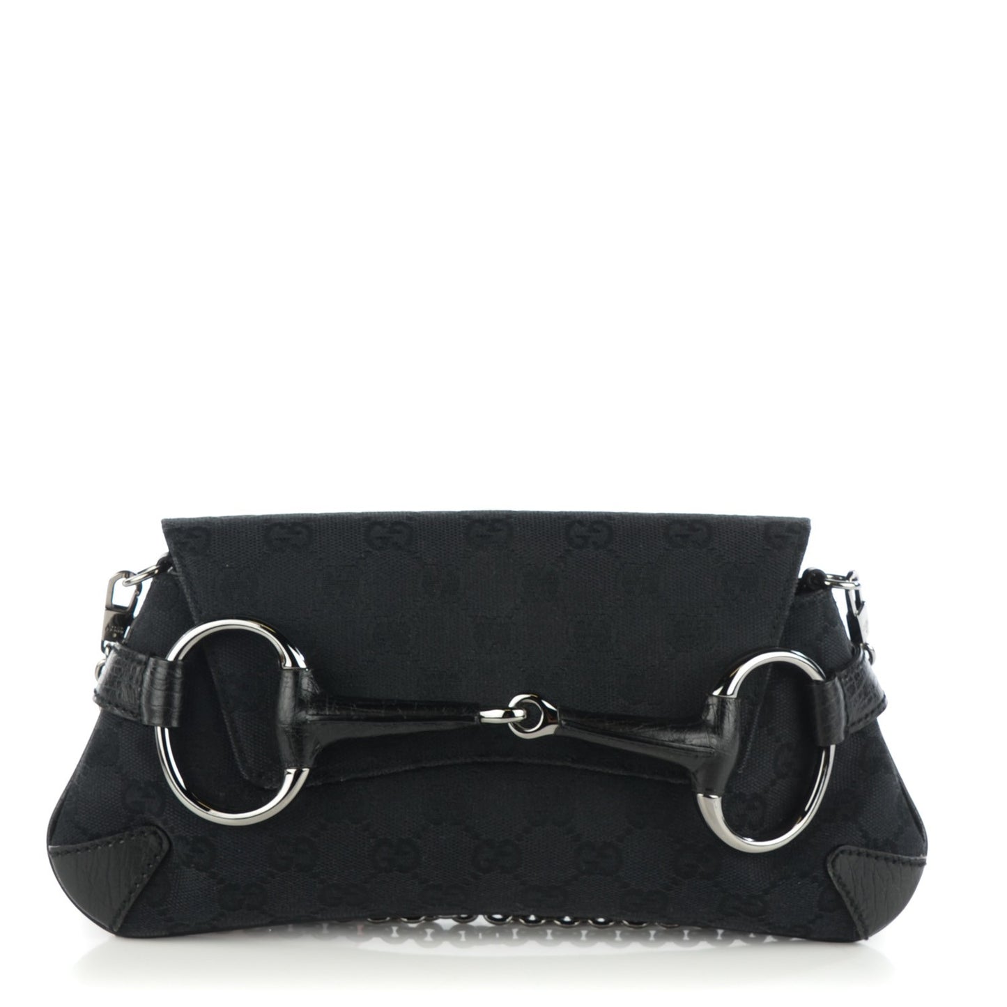 Monogram Horsebit Chain Clutch Black