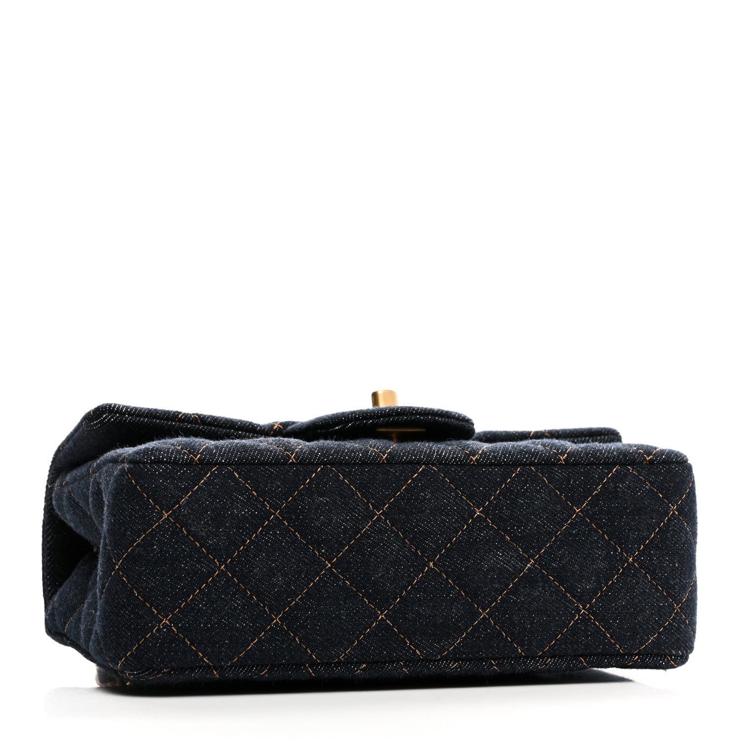 Chanel Denim Quilted Mini Rectangular Flap Dark Blue 4 of 10