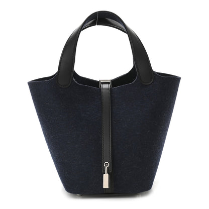 Hermes Feutre Swift Picotin Lock 18 PM Bleu Nuit Black 1 of 11