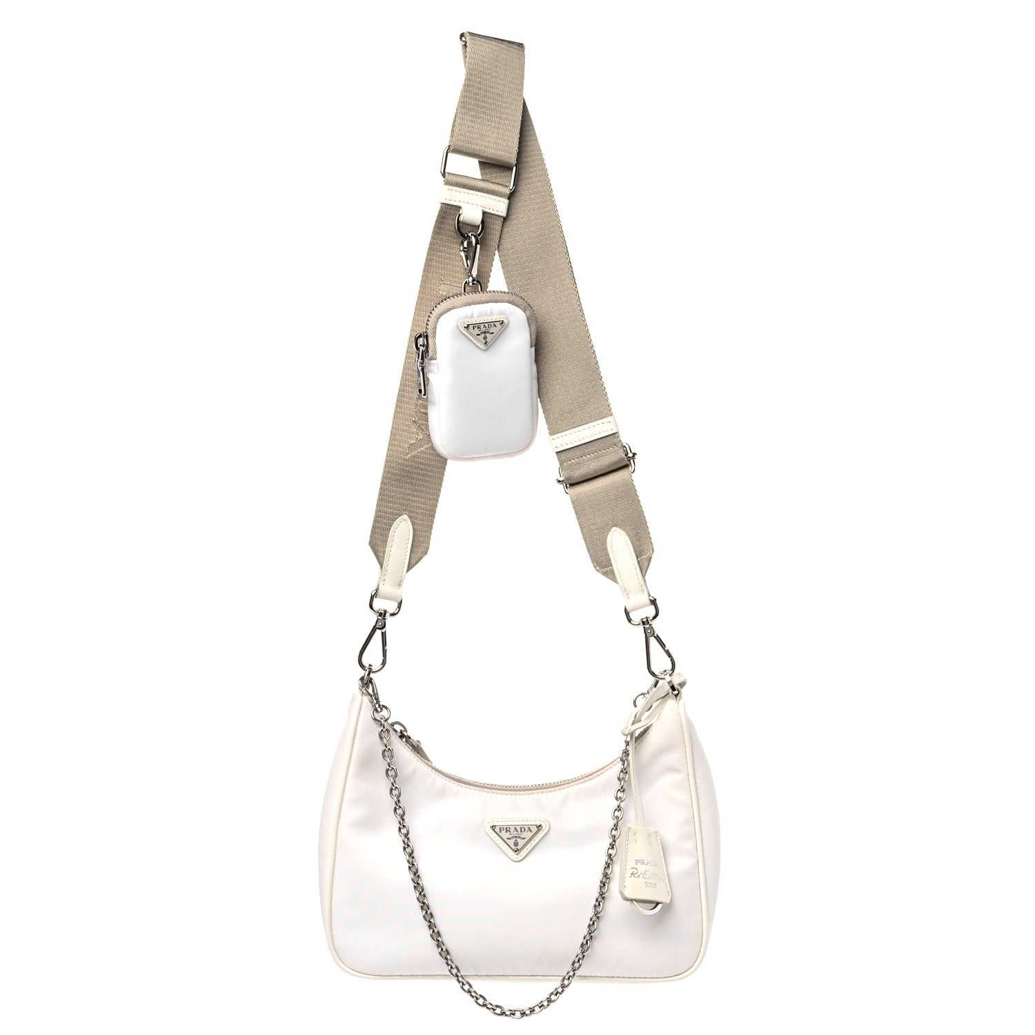 Prada Nylon Re-Edition 2005 Shoulder Bag White 1 of 16
