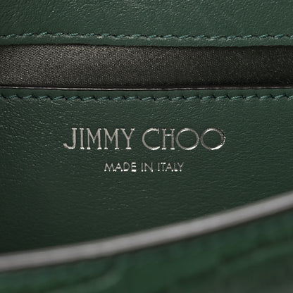 Jimmy Choo Calfskin Crocodile Embossed Varenne Chain Clutch Cactus 6 of 9