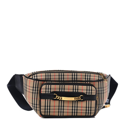 Burberry Cotton Knight Check The Large 1983 Link Bum Bag Black 1 of 4
