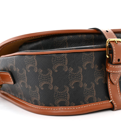 Celine Triomphe Canvas Medium Folco Bag Tan 9 of 10