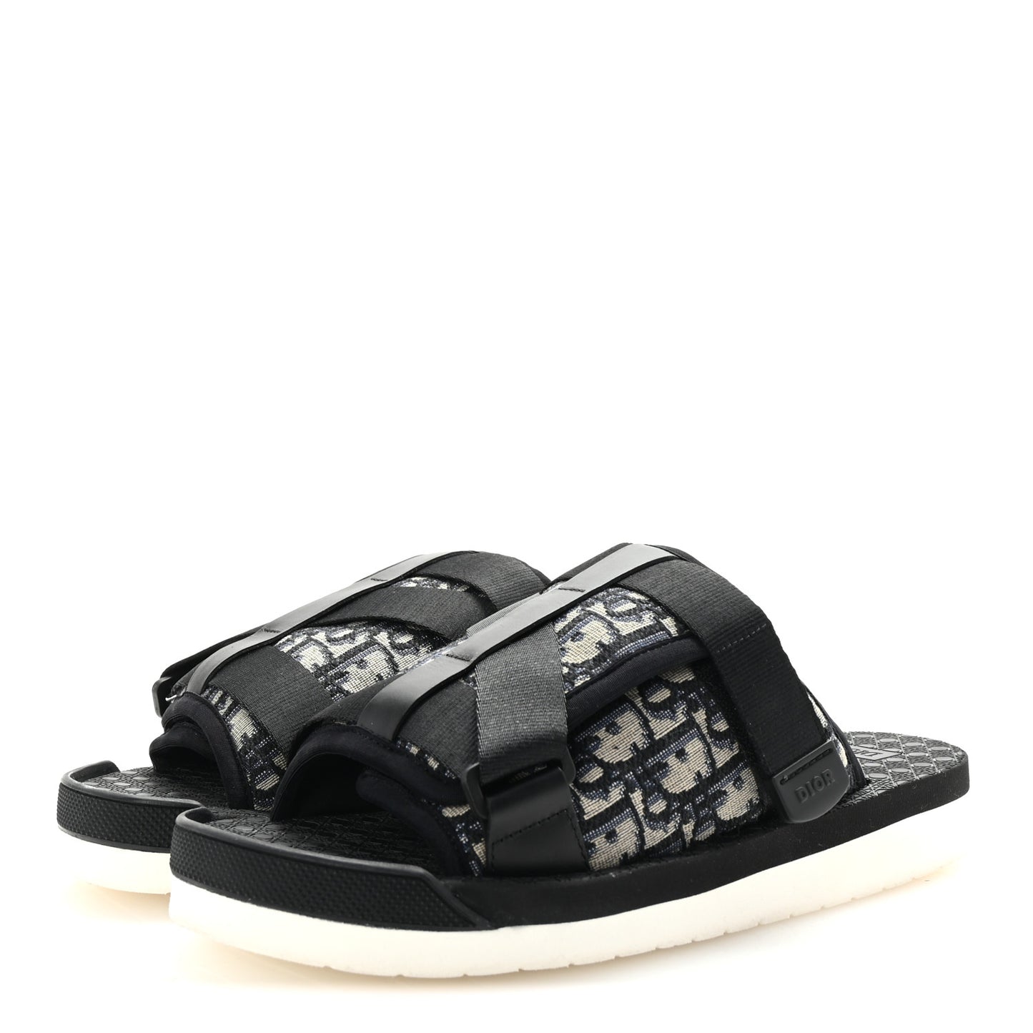 Oblique Jacquard Mens Alpha Sandals 41 Beige Black