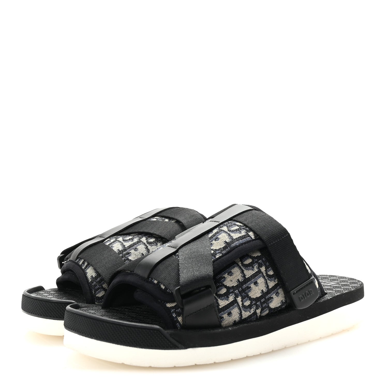 Christian Dior Oblique Jacquard Mens Alpha Sandals 41 Beige Black 4 of 10