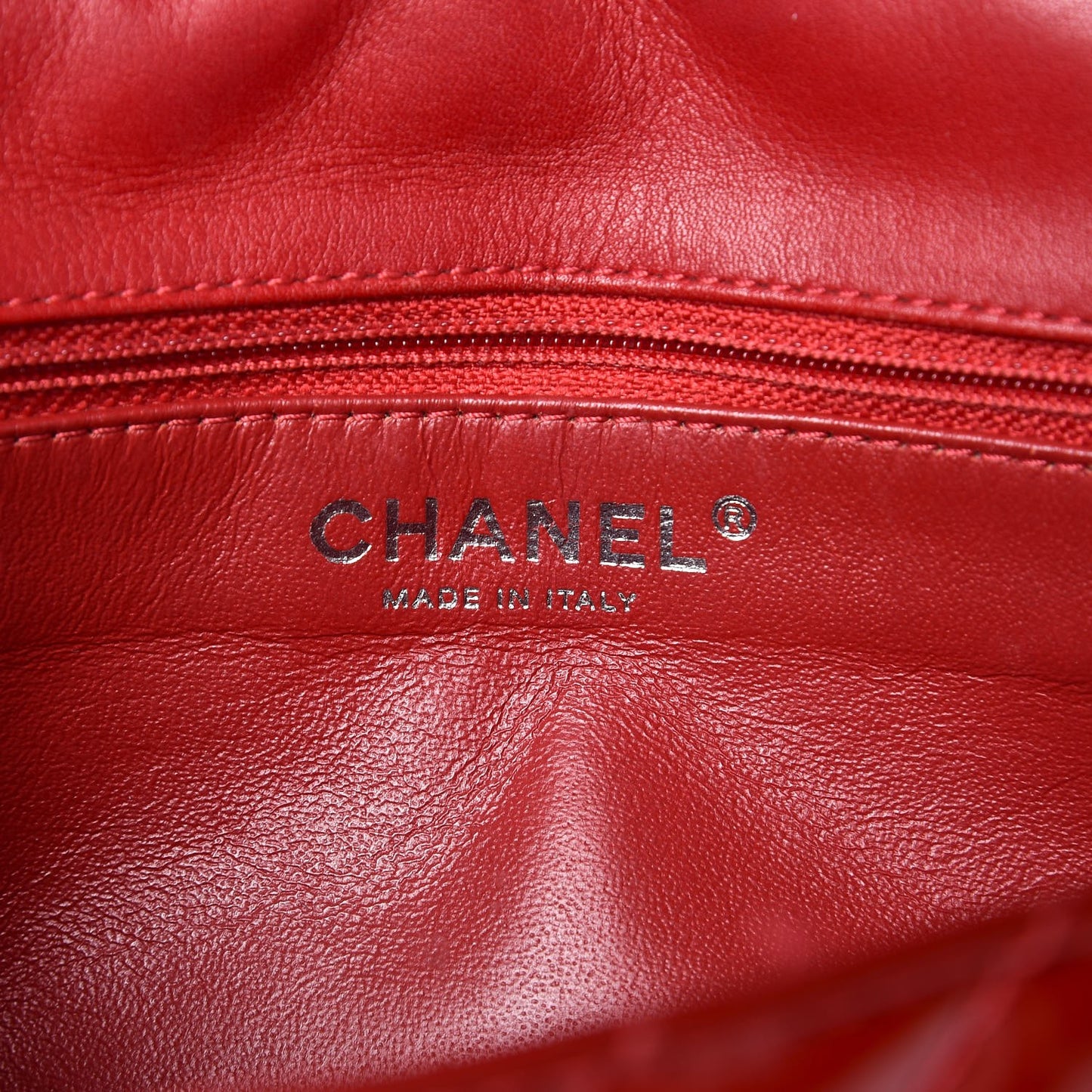 Patent Chevron Quilted Medium Single Flap Red