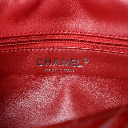 Chanel Patent Chevron Quilted Medium Single Flap Red 6 of 13
