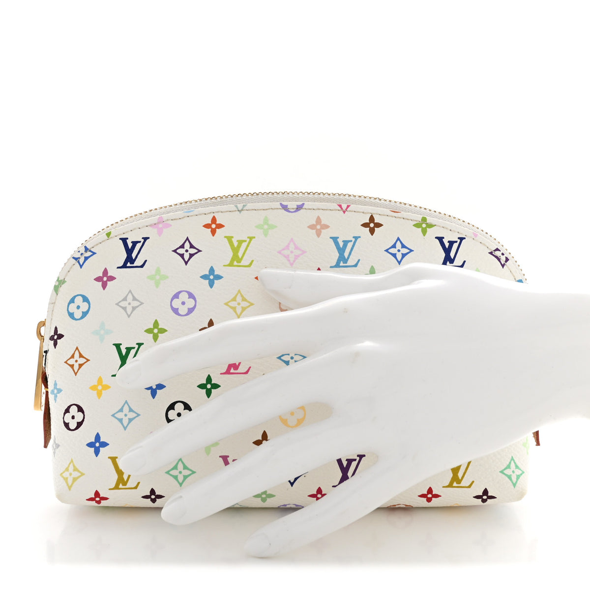Monogram Multicolor Cosmetic Pouch White Litchi