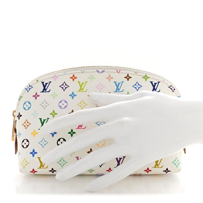 Louis Vuitton Monogram Multicolor Cosmetic Pouch White Litchi 2 of 6