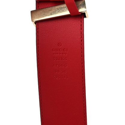 Gucci Moon Calfskin Torchon Double G 40mm Belt 90 36 Hibiscus Red 3 of 4