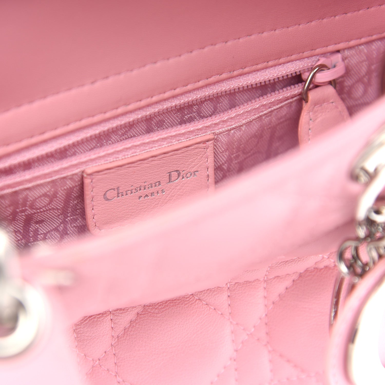 Christian Dior Lambskin Cannage Mini Lady Dior Rose Clair 8 of 11