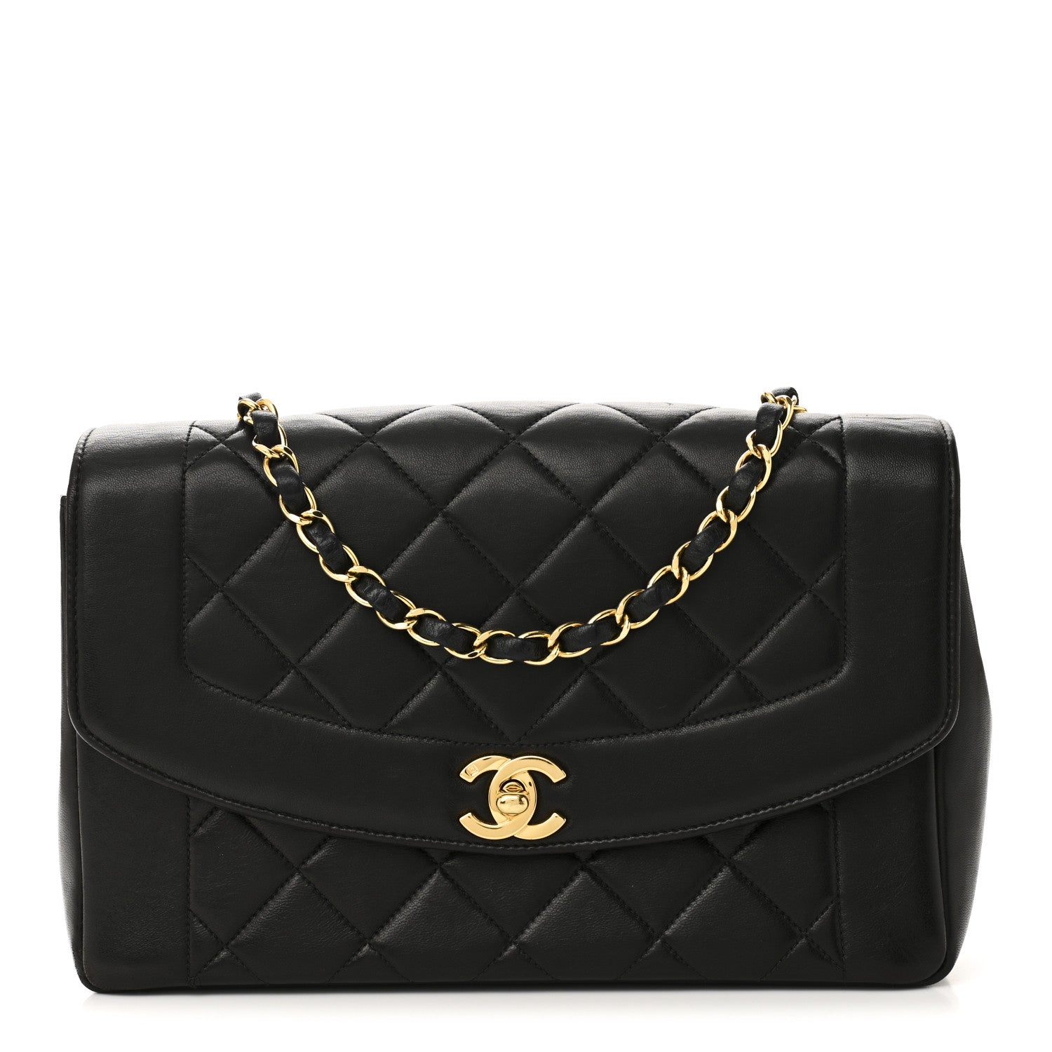 Chanel Lambskin Quilted Medium Single Flap Black 1 of 10