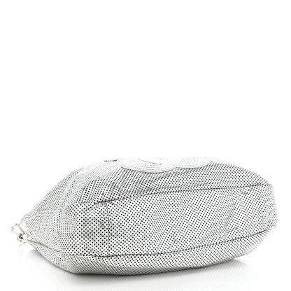 Chanel Metallic Glazed Calfskin Perforated Medium Rodeo Drive Tote Silver 4 of 10
