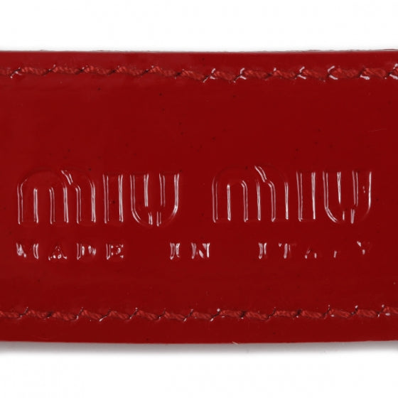 Miu Miu Patent Chain Belt 28 70 Red 8 of 8