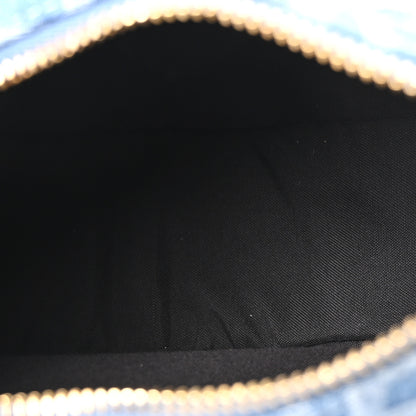 Fendi Denim Vitello King F is Fendi FF Embroidered Mini Fendigraphy Hobo Bag Denim Sand 5 of 11