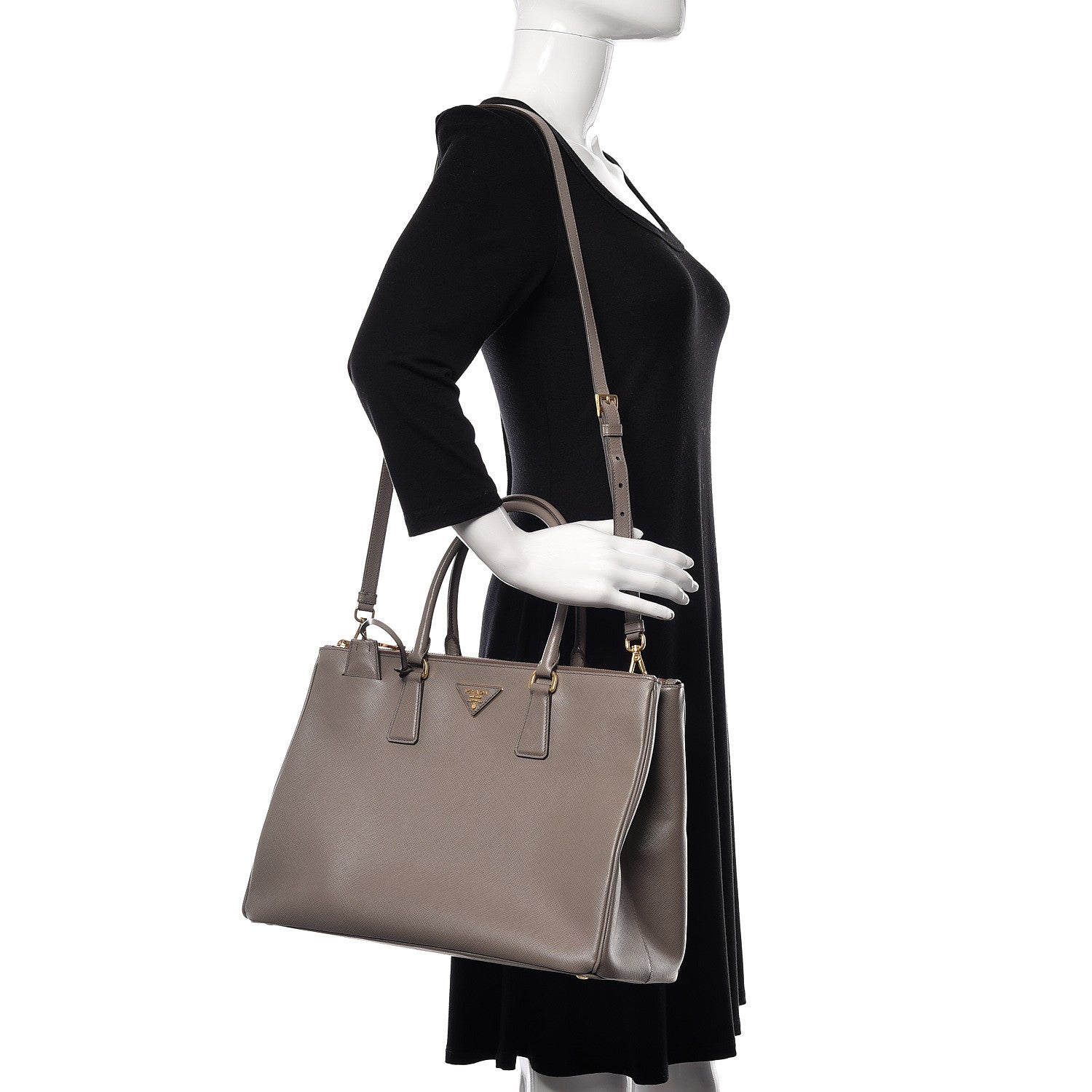 Prada Saffiano Large Galleria Double Zip Tote Argilla 2 of 17