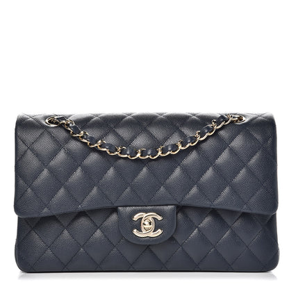 Chanel Caviar Quilted Medium Double Flap Navy 1 of 12