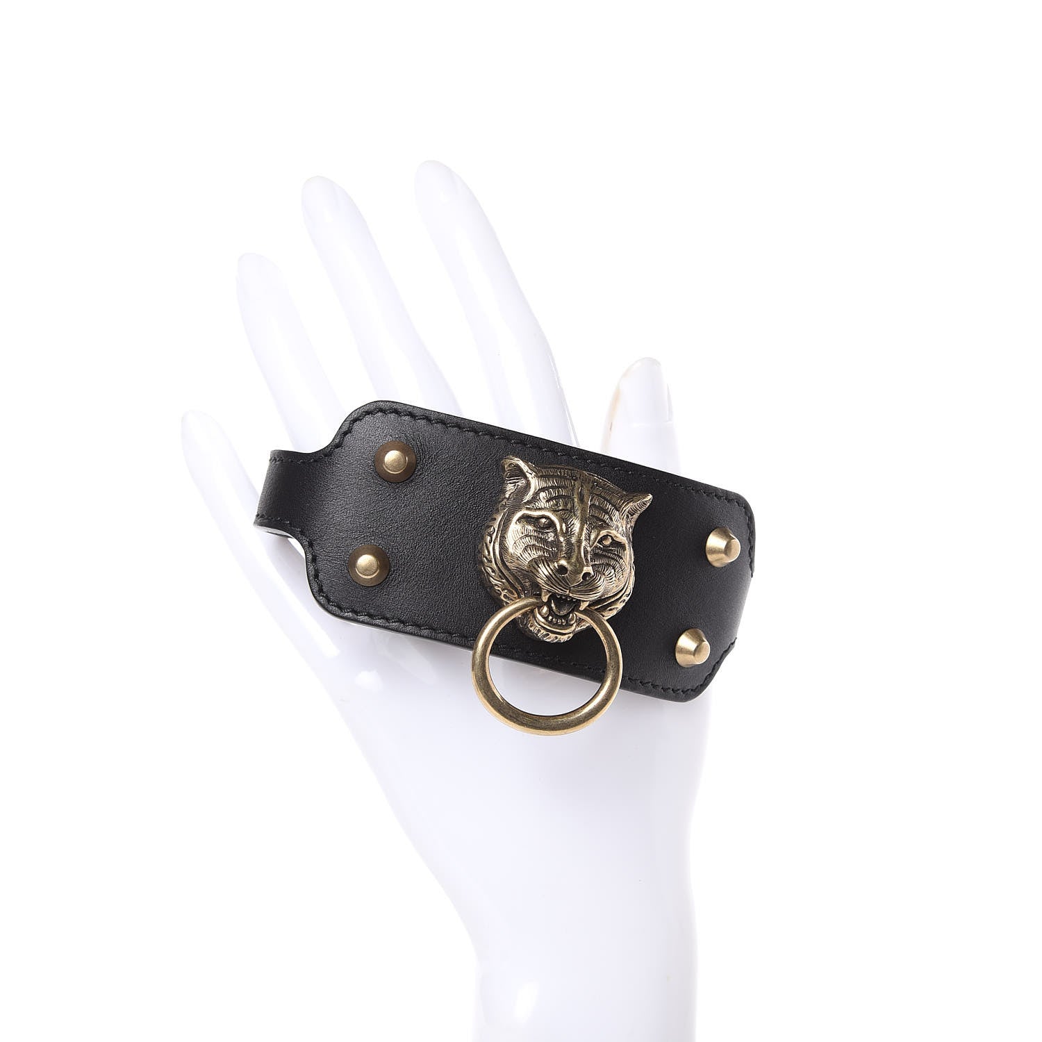 Gucci Calfskin Tiger Bracelet Black 2 of 6
