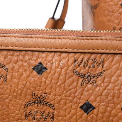 MCM Visetos Medium Liz Reversible Shopper Tote Cognac 16 of 20