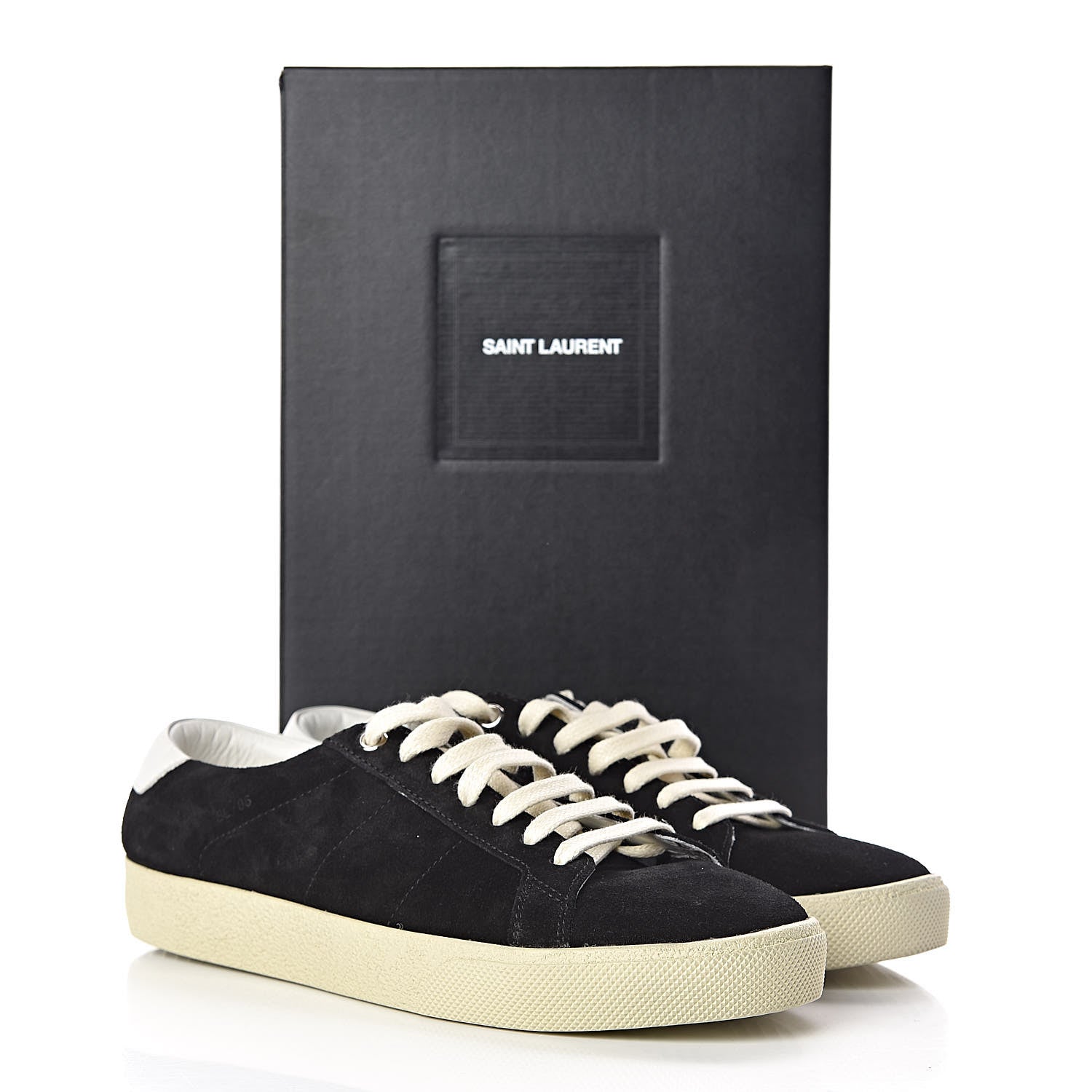 Saint Laurent Distressed Suede Womens Court Classic Sneakers 38.5 Black 10 of 10