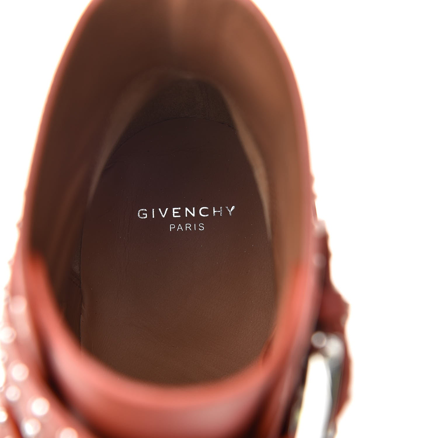 Givenchy Calfskin Studded Prue Buckle Bootie 38.5 Cognac 8 of 10