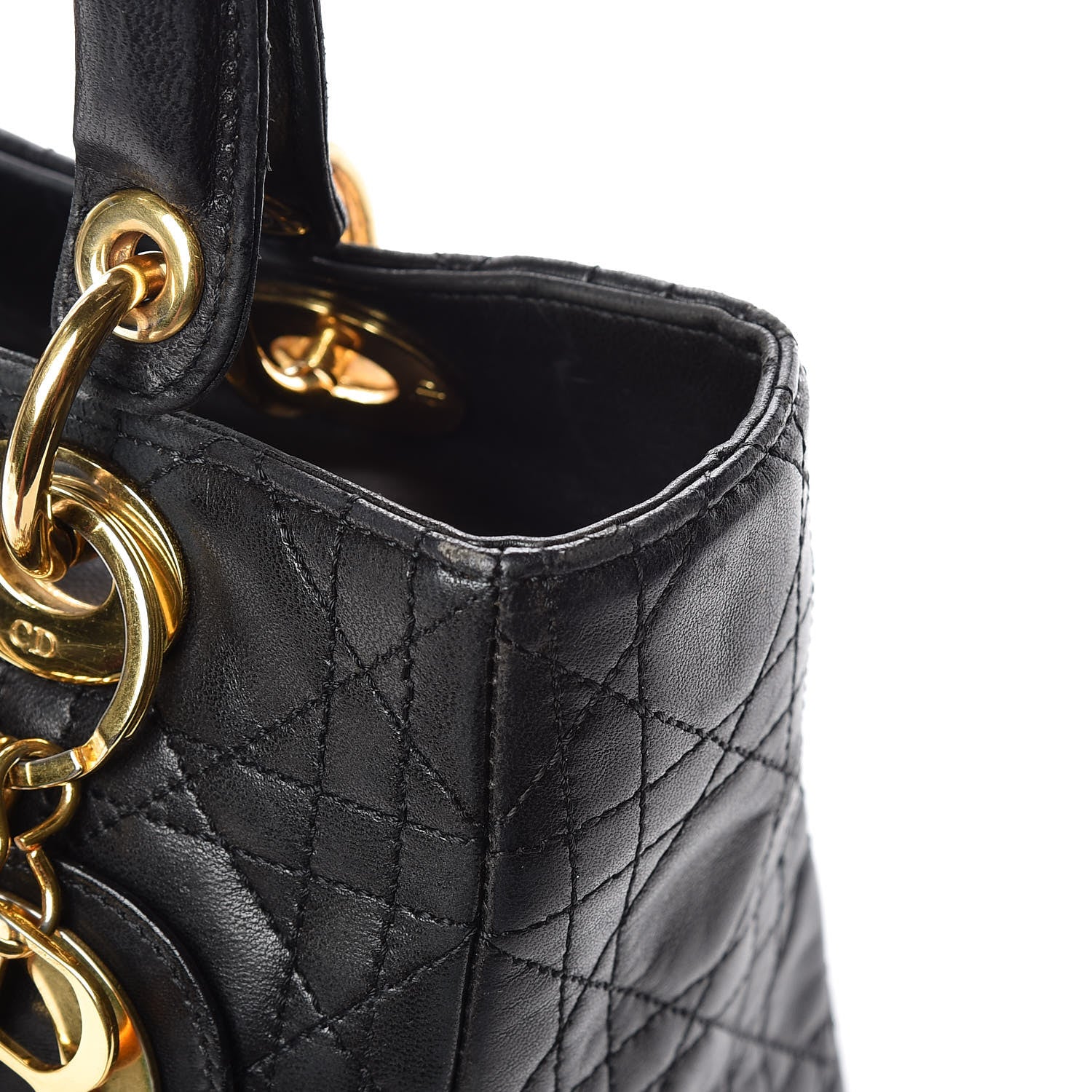 Christian Dior Lambskin Cannage Medium Lady Dior Black 19 of 21