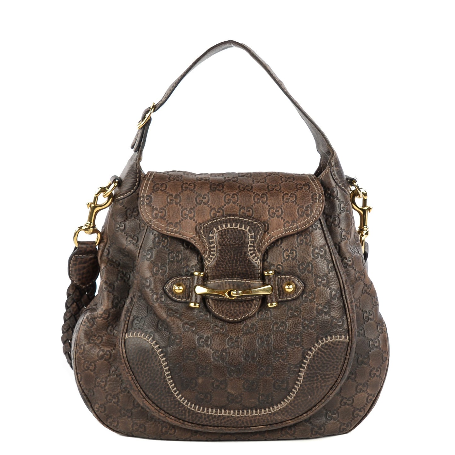 Guccissima New Pelham Satchel Brown