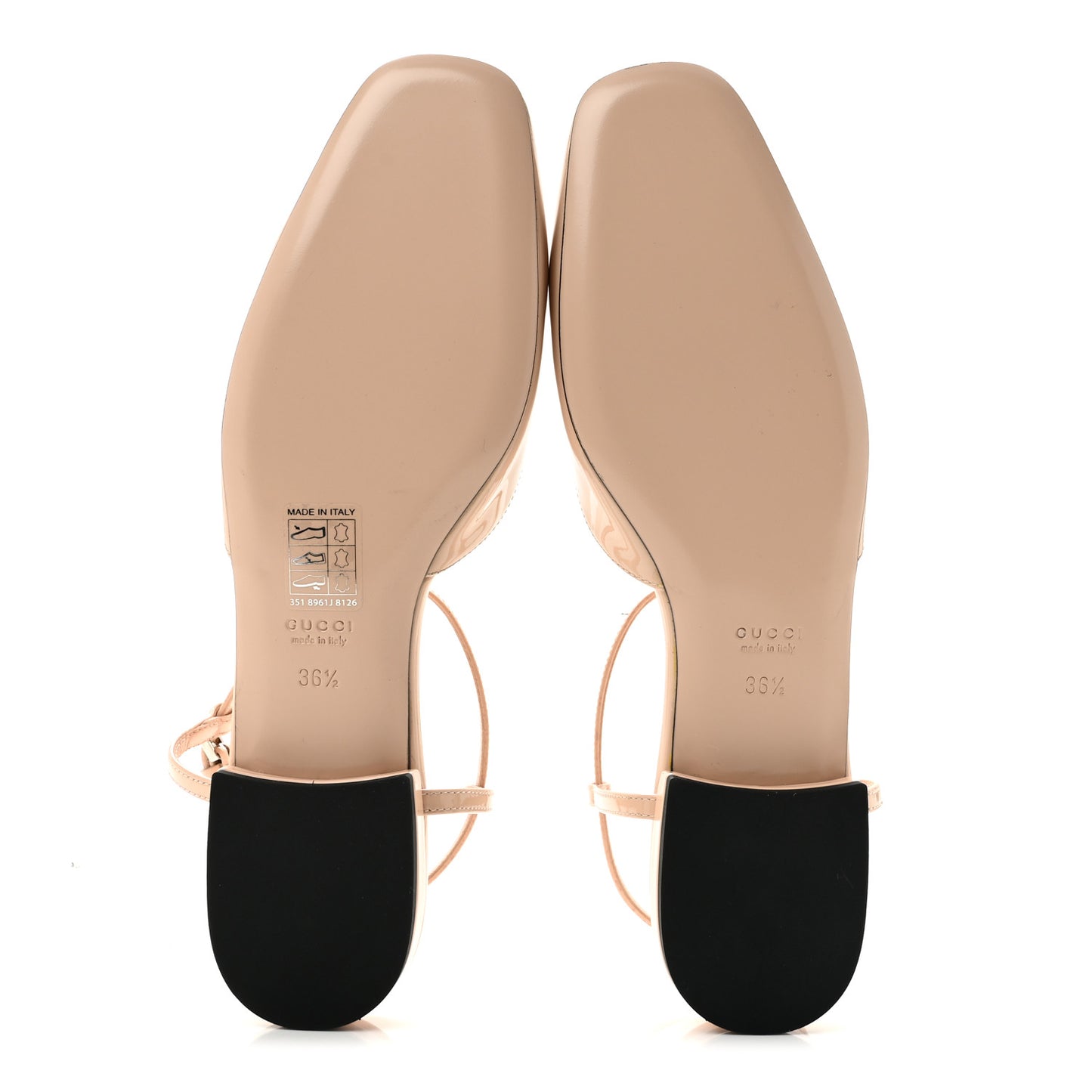 Patent Charlotte Petite GG Slingback Flats 36.5 Beige