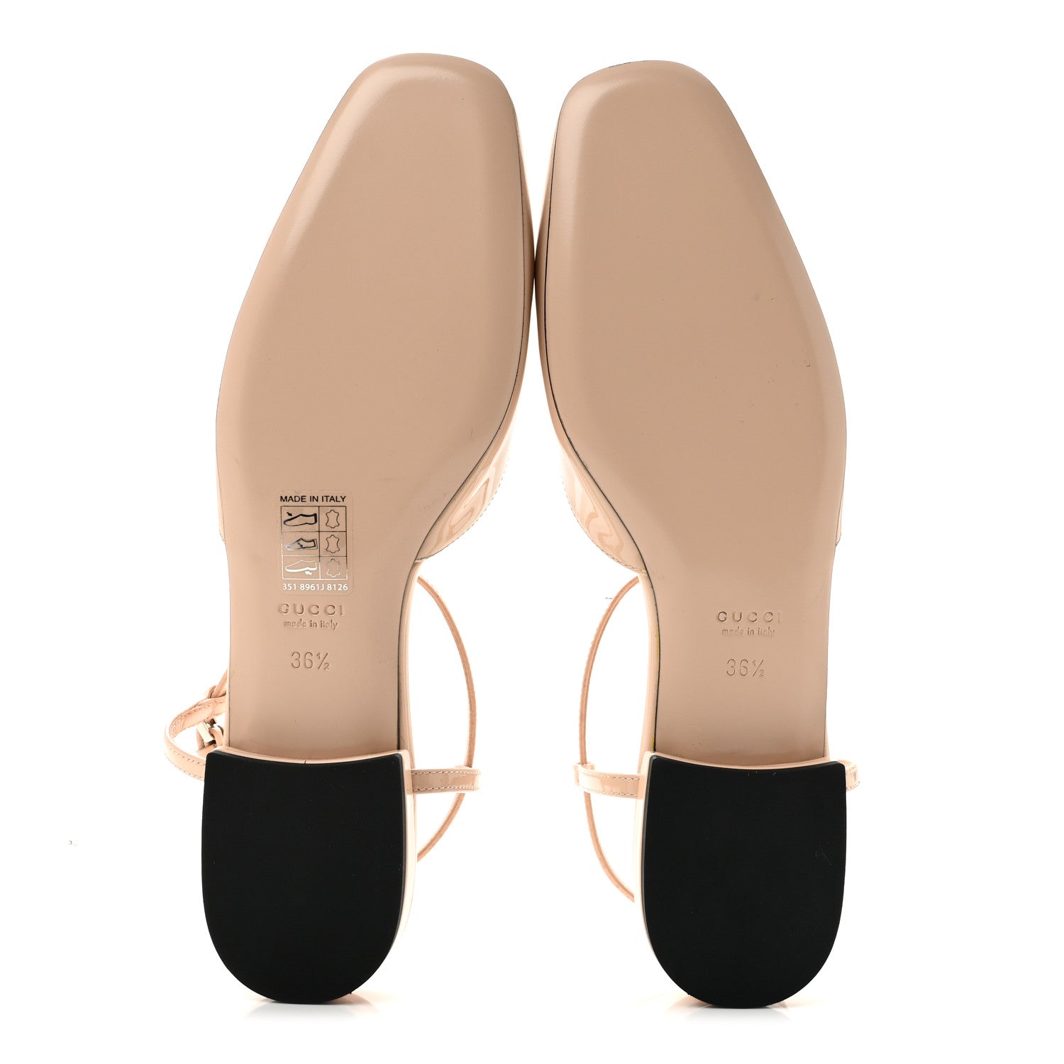 Gucci Patent Charlotte Petite GG Slingback Flats 36.5 Beige 6 of 9
