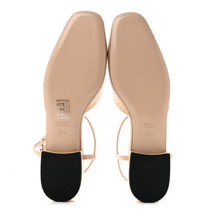 Gucci Patent Charlotte Petite GG Slingback Flats 36.5 Beige 6 of 9