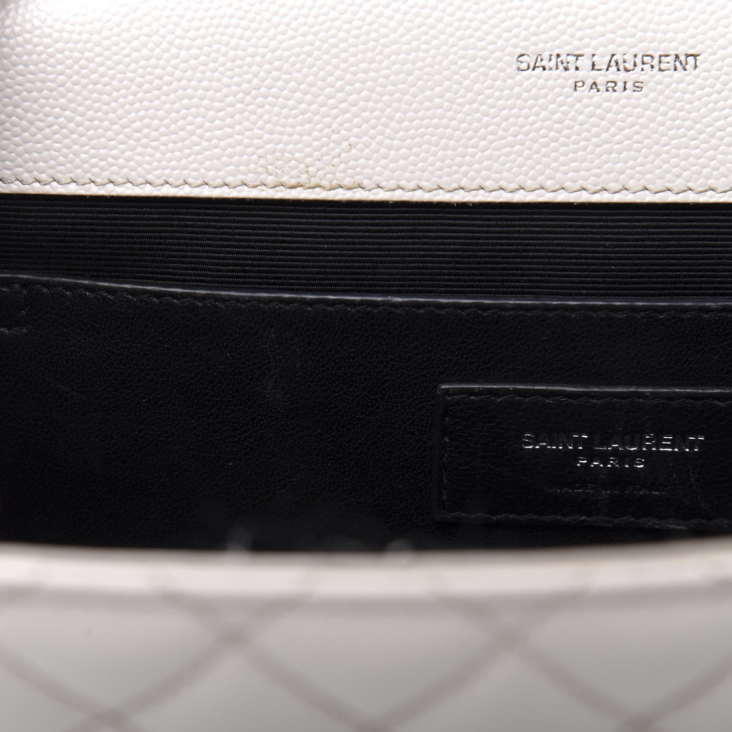 Saint Laurent Grain De Poudre Textured Mixed Matelasse Medium Triquilt Monogram Satchel Porcellana 11 of 13