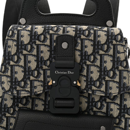 Christian Dior Oblique Jacquard Mini Saddle Backpack Navy Blue 8 of 11