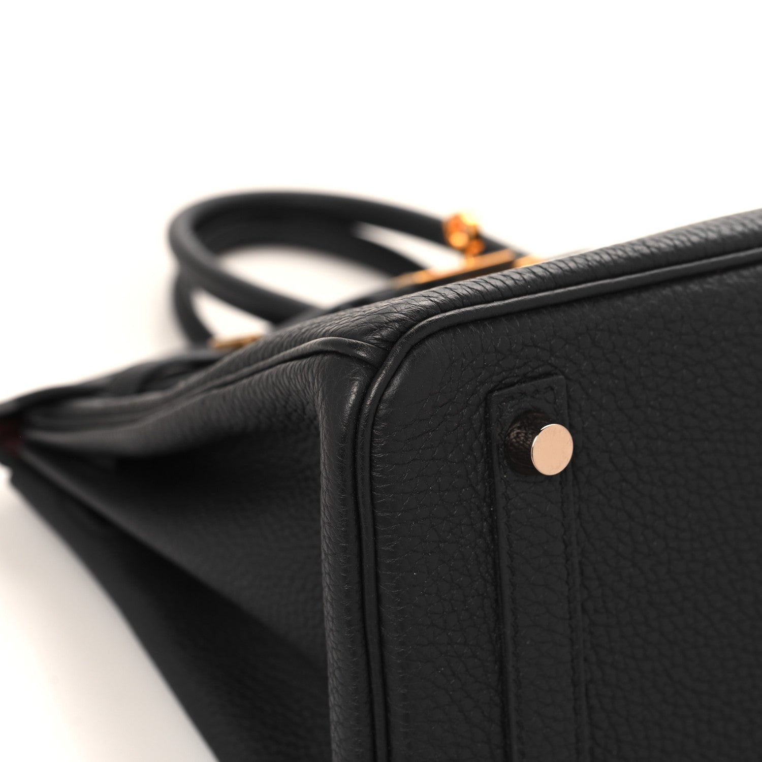 Hermes Togo Horseshoe Birkin 25 Black Bordeaux 9 of 12