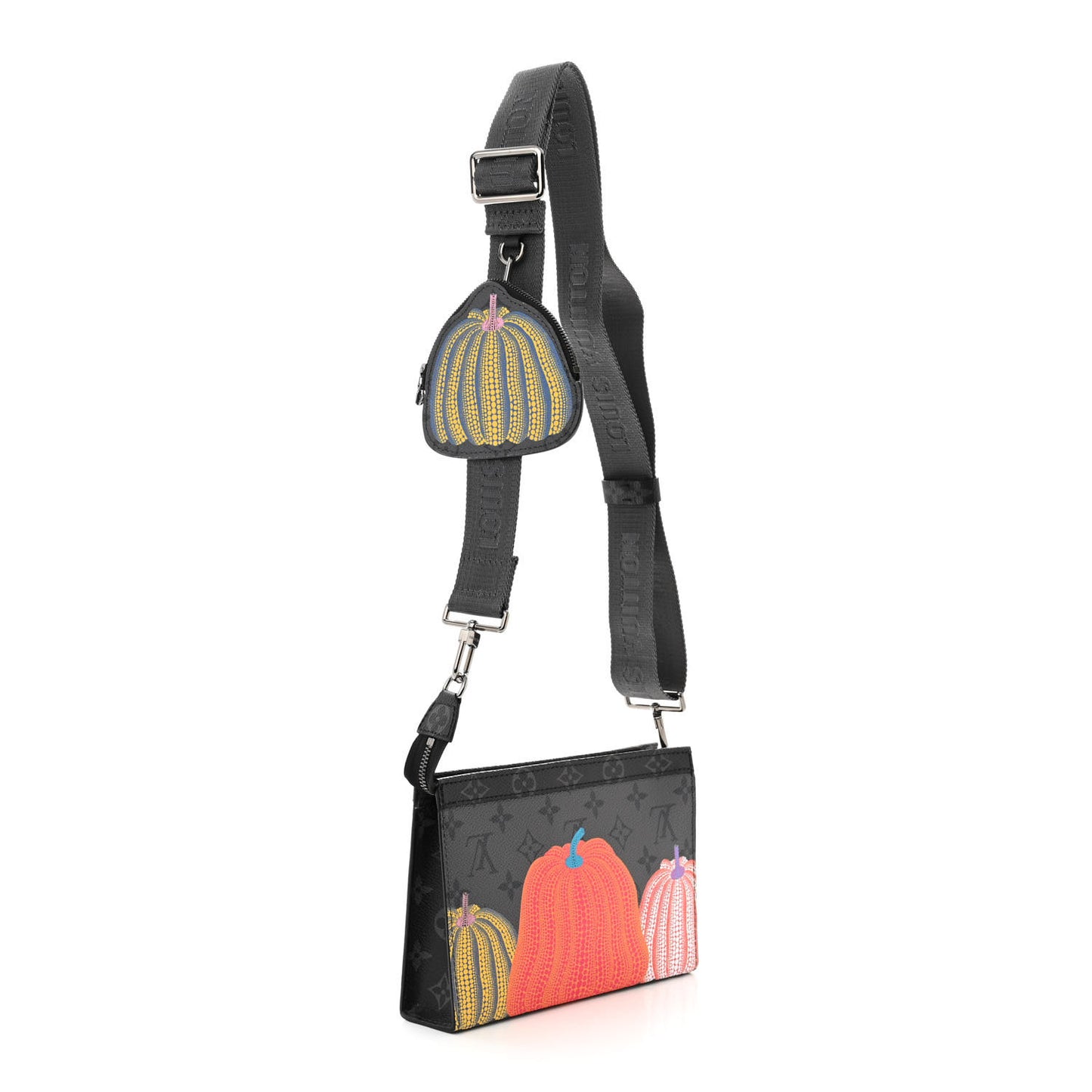 LV X YK Monogram Eclipse Reverse Pumpkin Gaston Wearable Wallet