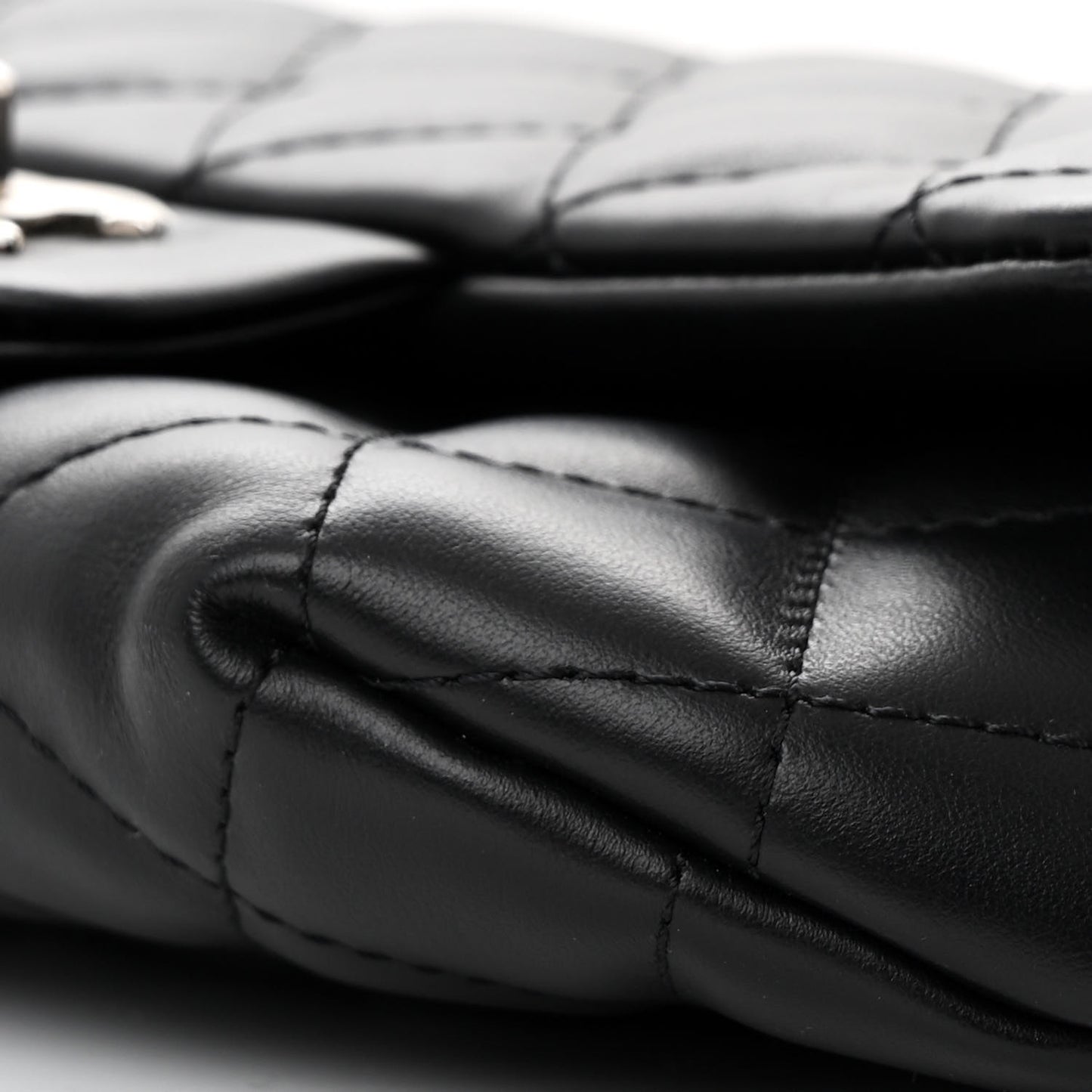 Calfskin Quilted CC Uniform Flap Belt Bag Black