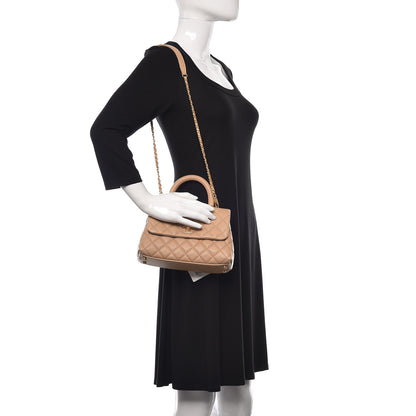 Chanel Caviar Quilted Mini Coco Handle Flap Beige 2 of 11
