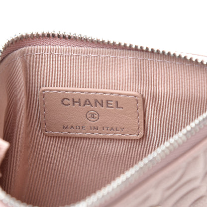 Chanel Goatskin Camellia Embossed Cosmetic Pouch Light Pink 6 of 8