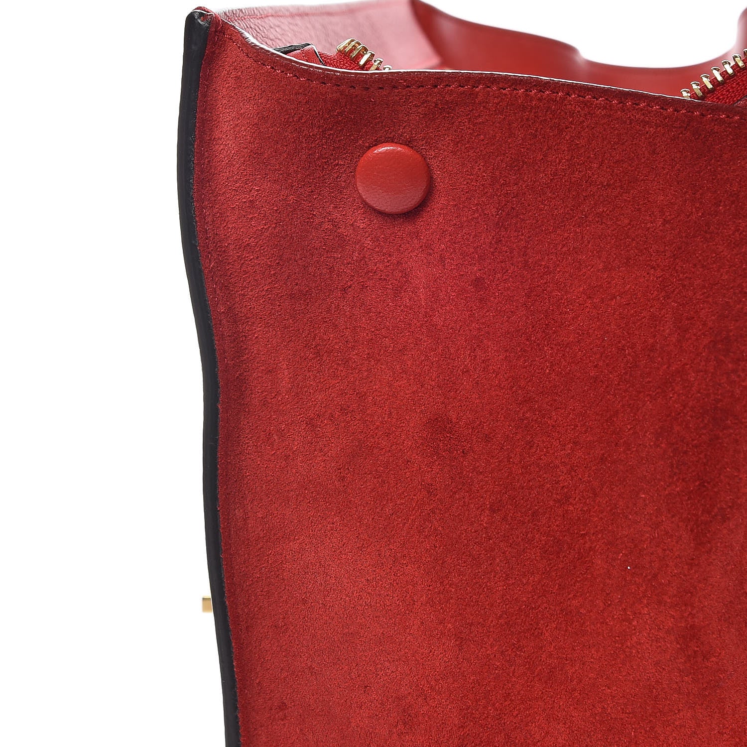 Celine Drummed Calfskin Suede Small Trapeze Coquelicot 15 of 16