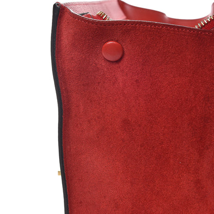 Celine Drummed Calfskin Suede Small Trapeze Coquelicot 15 of 16