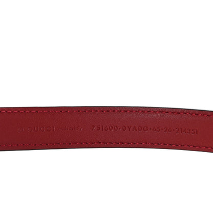 Gucci Plutone Calfskin Gucci Buckle 20mm Thin Belt 65 26 Rosso 3 of 6