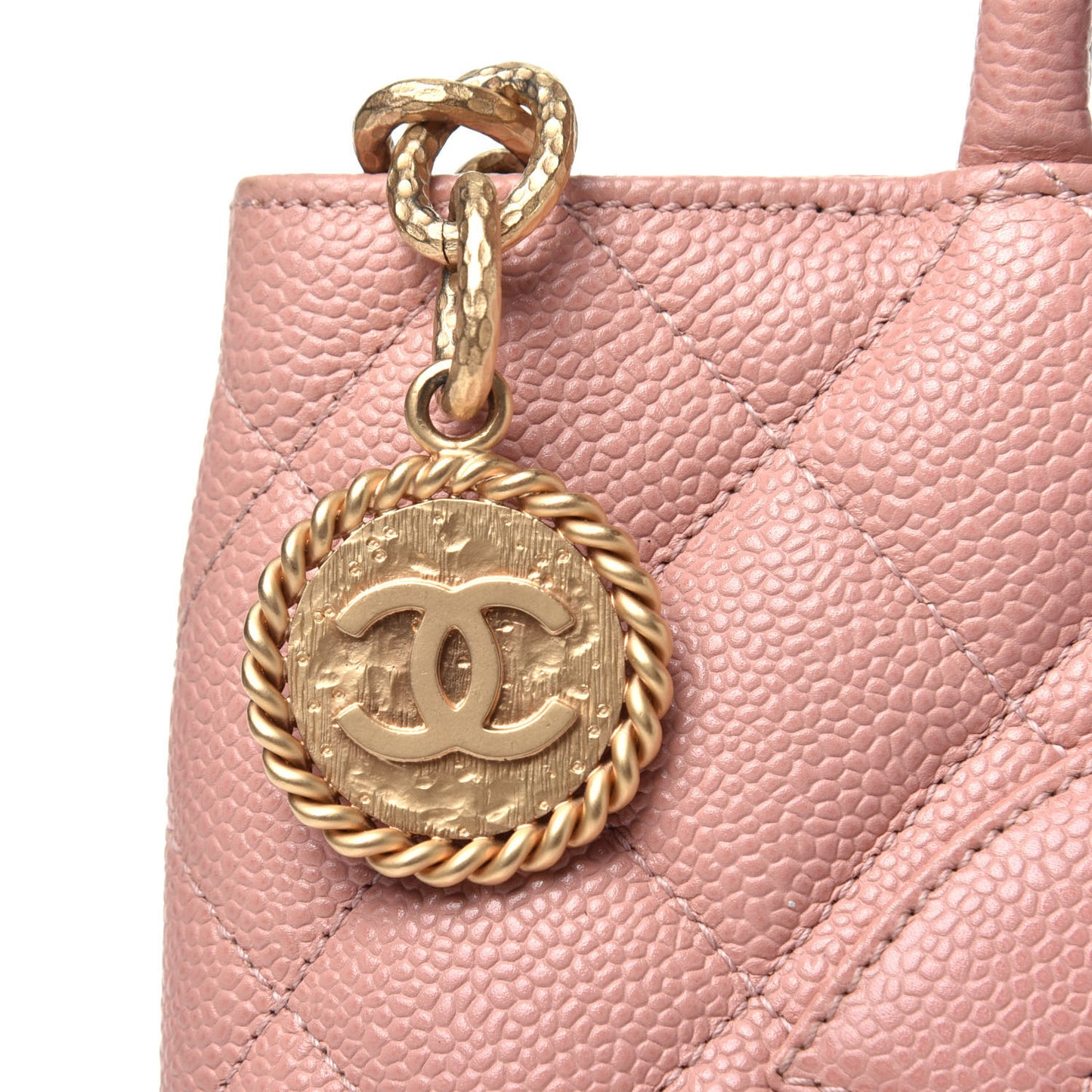 Caviar Medallion CC Tote Light PinkCHANEL Caviar Quilted Medallion Tote Pink
