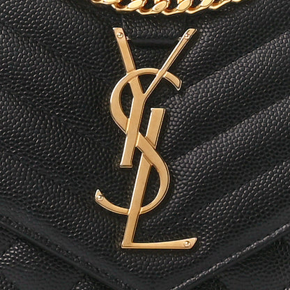 Saint Laurent SAINT LAURENT Grain De Poudre Mixed Matelasse Triquilt Monogram Chain Wallet Black 6 of 10