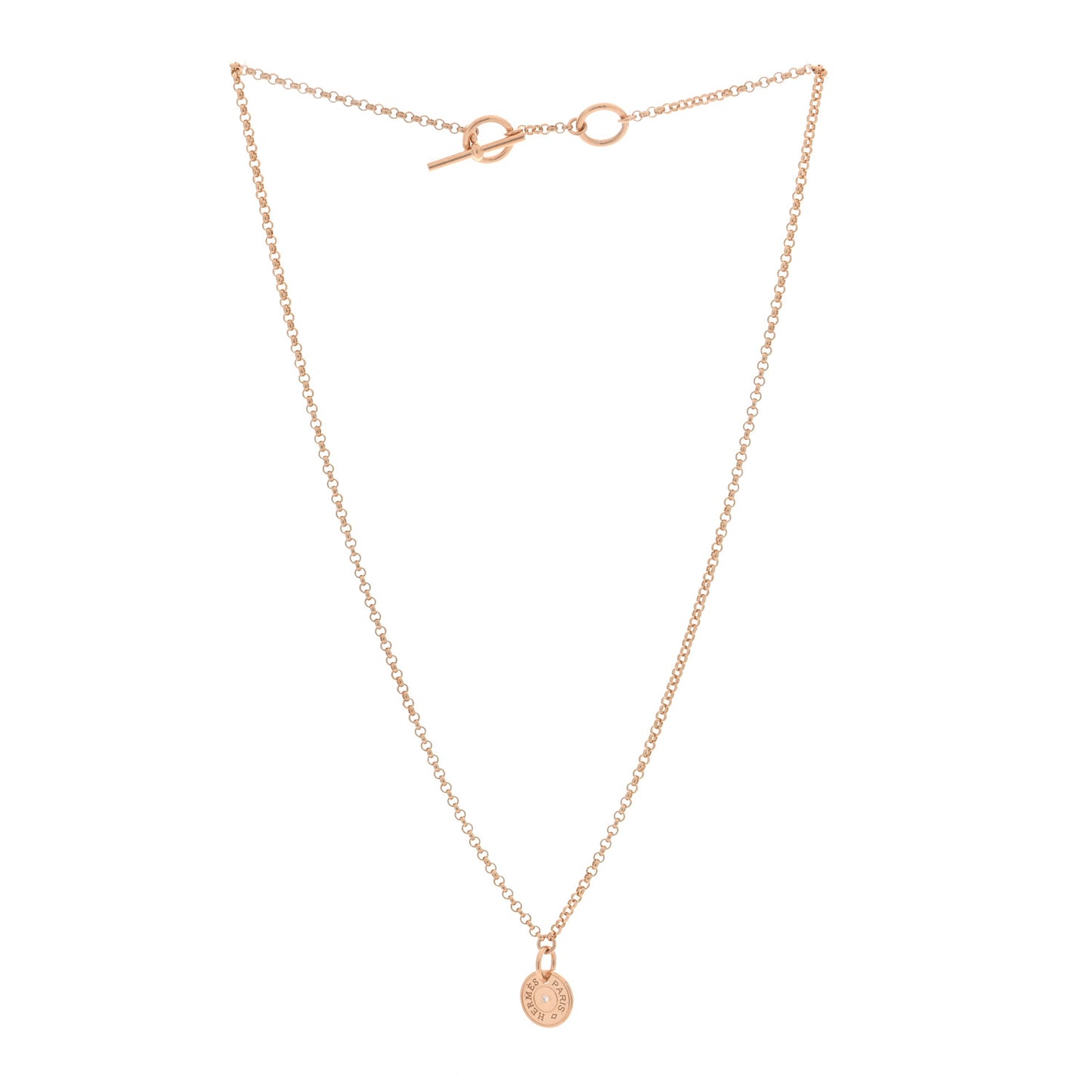 18K Rose Gold Diamond Gambade Clou de Selle Necklace