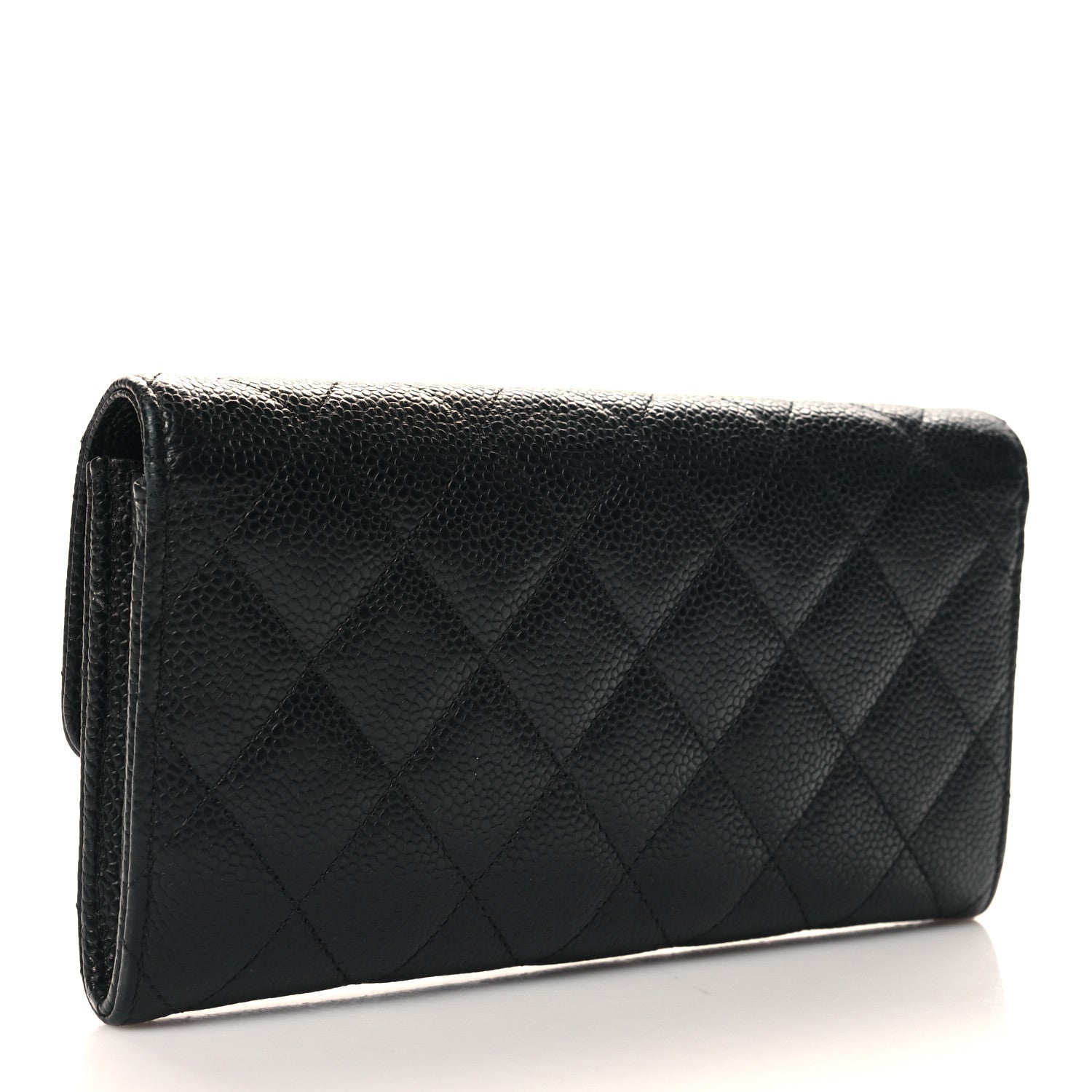 Chanel Caviar Quilted Large Gusset Flap Wallet Black 3 of 8