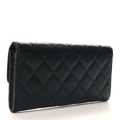 Chanel Caviar Quilted Large Gusset Flap Wallet Black 3 of 8