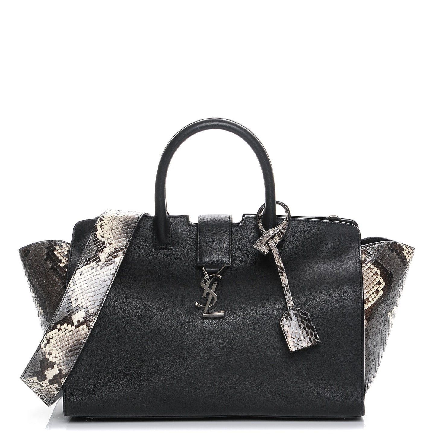 Smooth Calfskin Python Monogram Downtown Cabas Black Grey