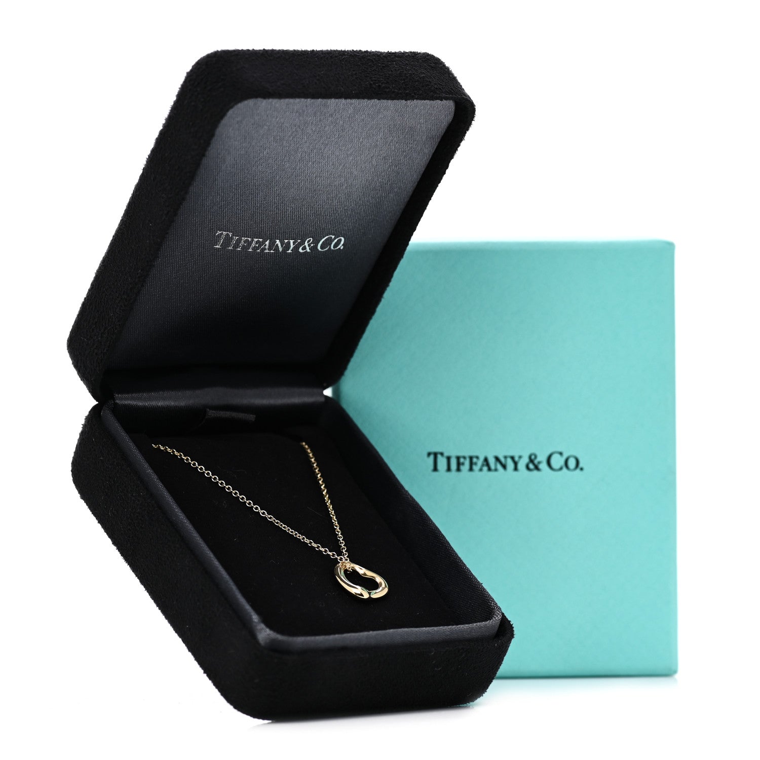 Tiffany 18K Yellow Gold 11mm Elsa Peretti Open Heart Pendant Necklace 7 of 7