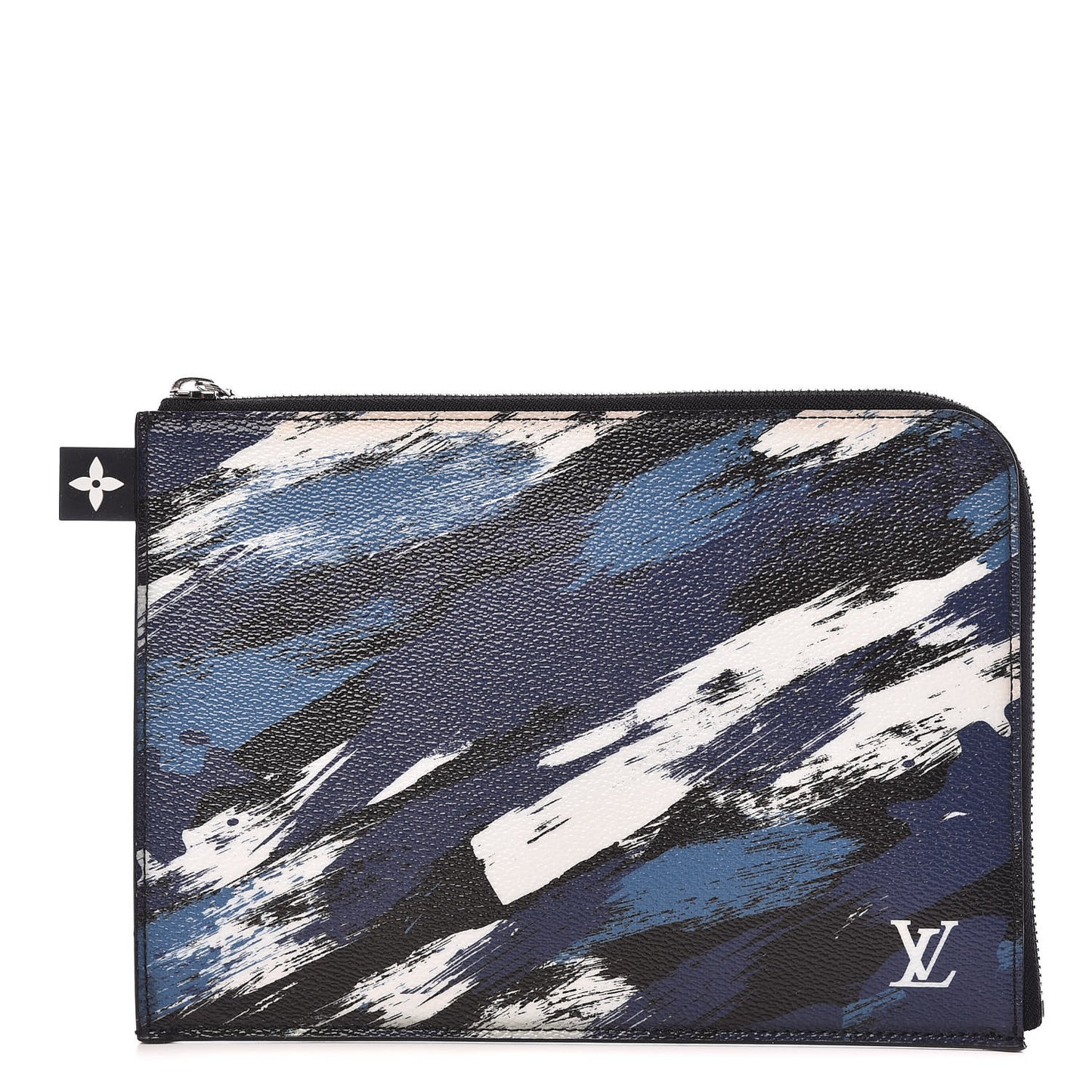 Canvas Printed Brushstroke Camouflage Pochette Jour PM Blue