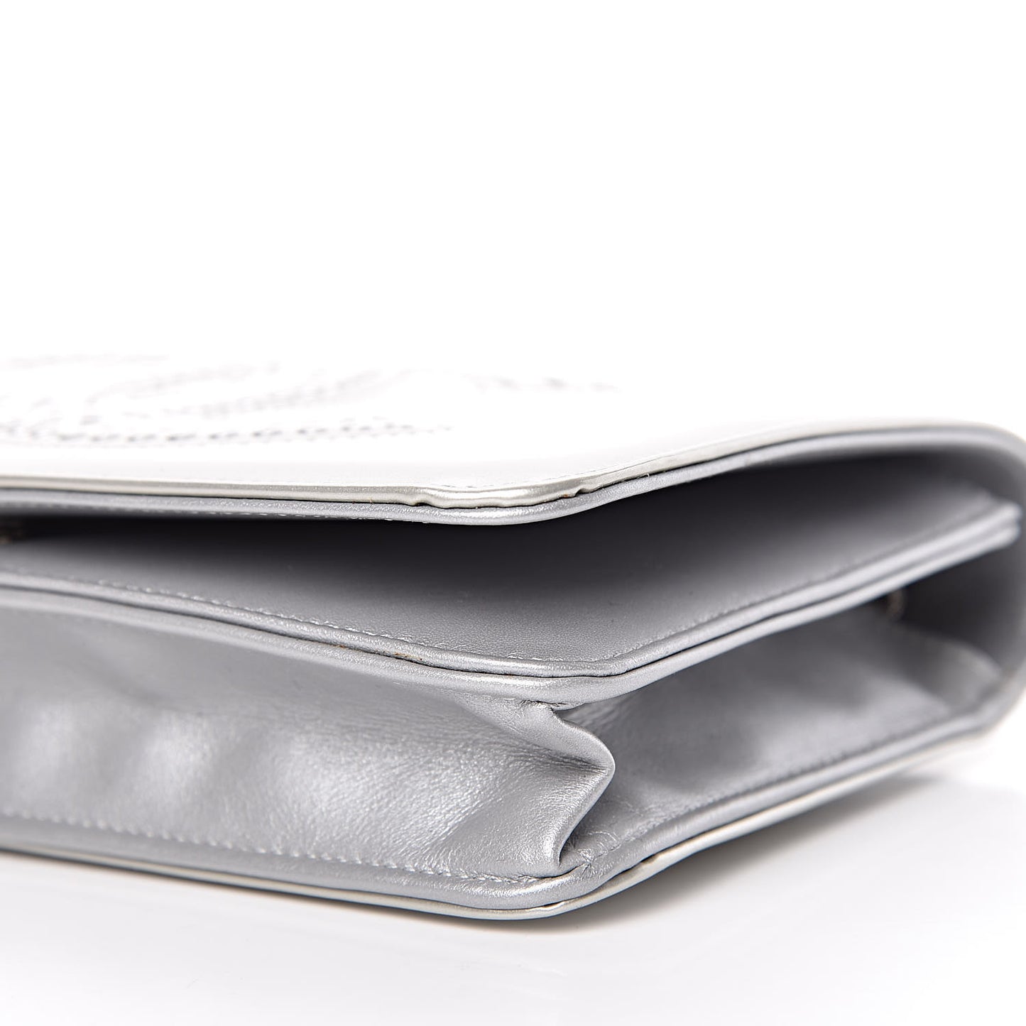 Patent Strass Wallet On Chain WOC Silver